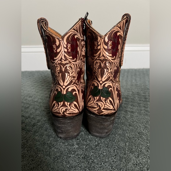 NEW Old Gringo 8 B Tooled Western Cowboy Boots Zip Ankle Booties Valentines - Picture 8 of 11